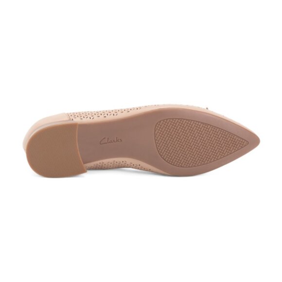 CLARKS Beige Leather Natalyn Step Comfort Flats - Picture 3 of 3